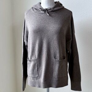 A New Day Women’s Hooded Pull Over Sweater with Pockets-Taupe- Size Large